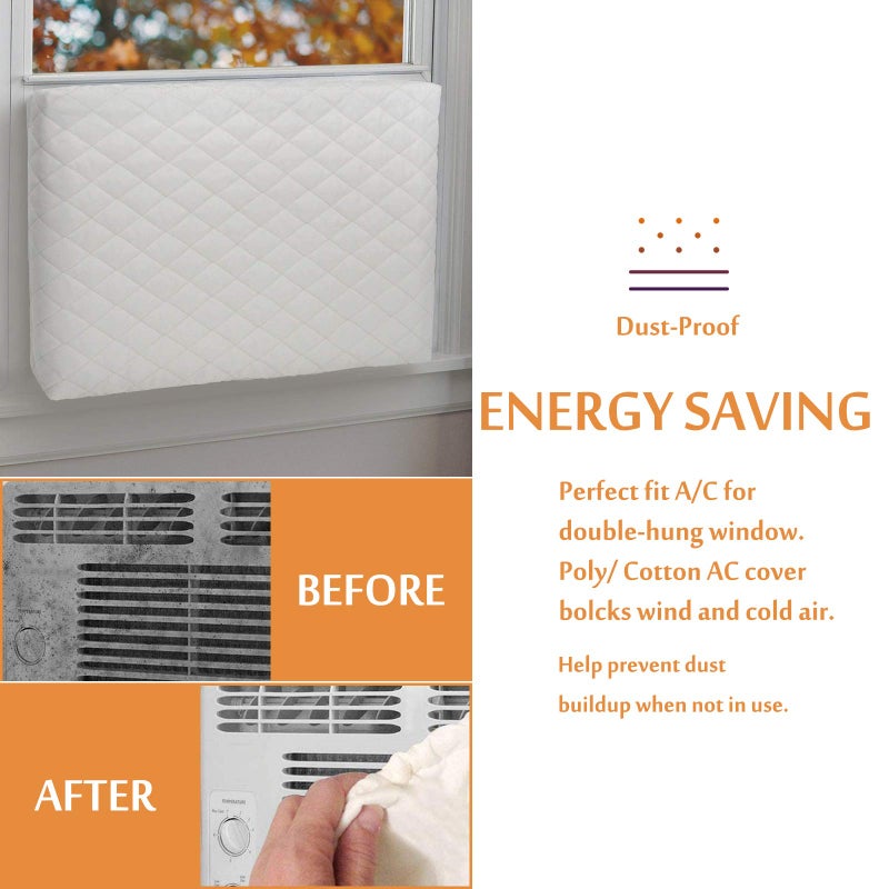 Foozet Indoor Air Conditioner Cover Double Insulation, XS Beige - Image 5